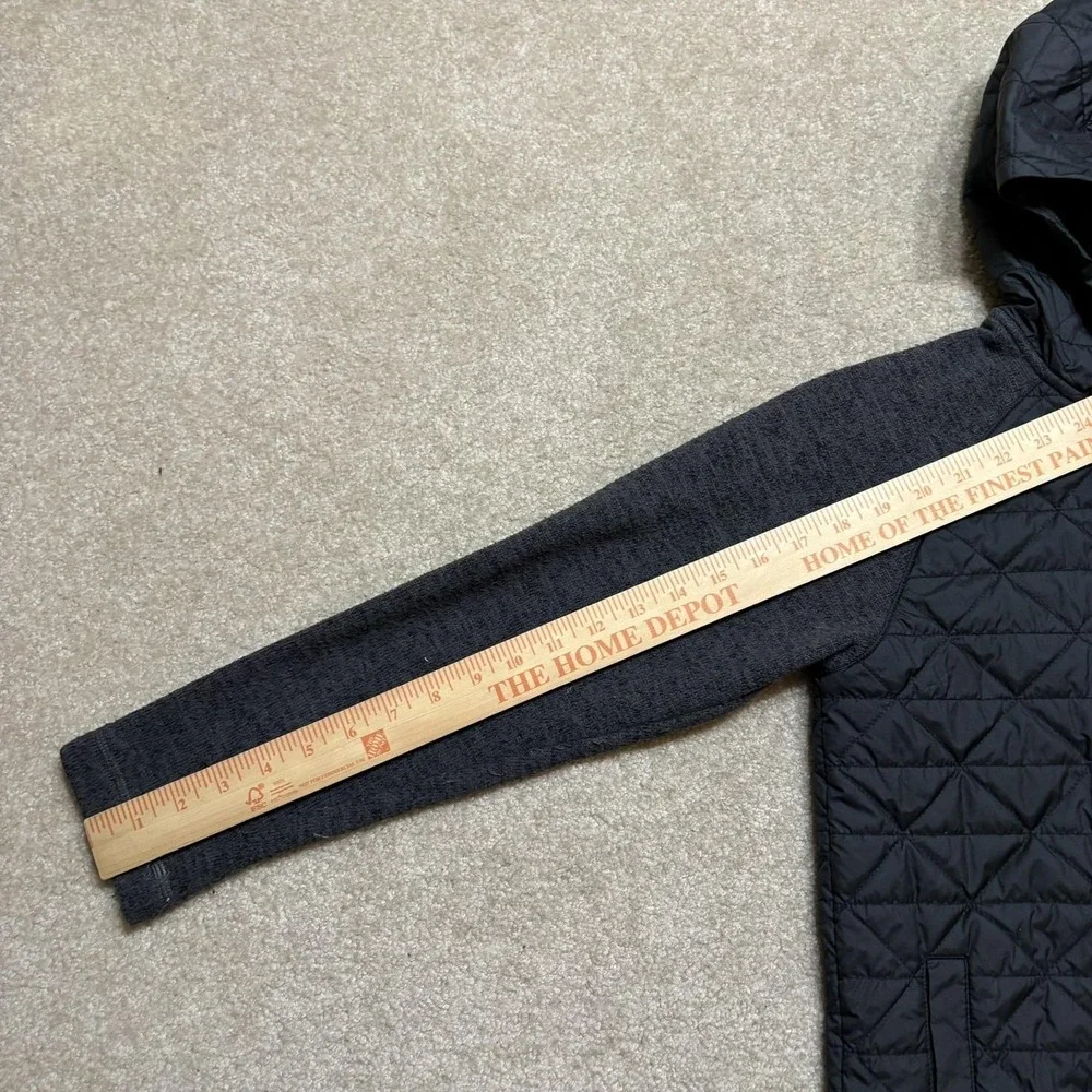 The North Face Jacket Boys Medium 10/12 Black Quilted Fleece Hooded Zip‎ Outdoor
